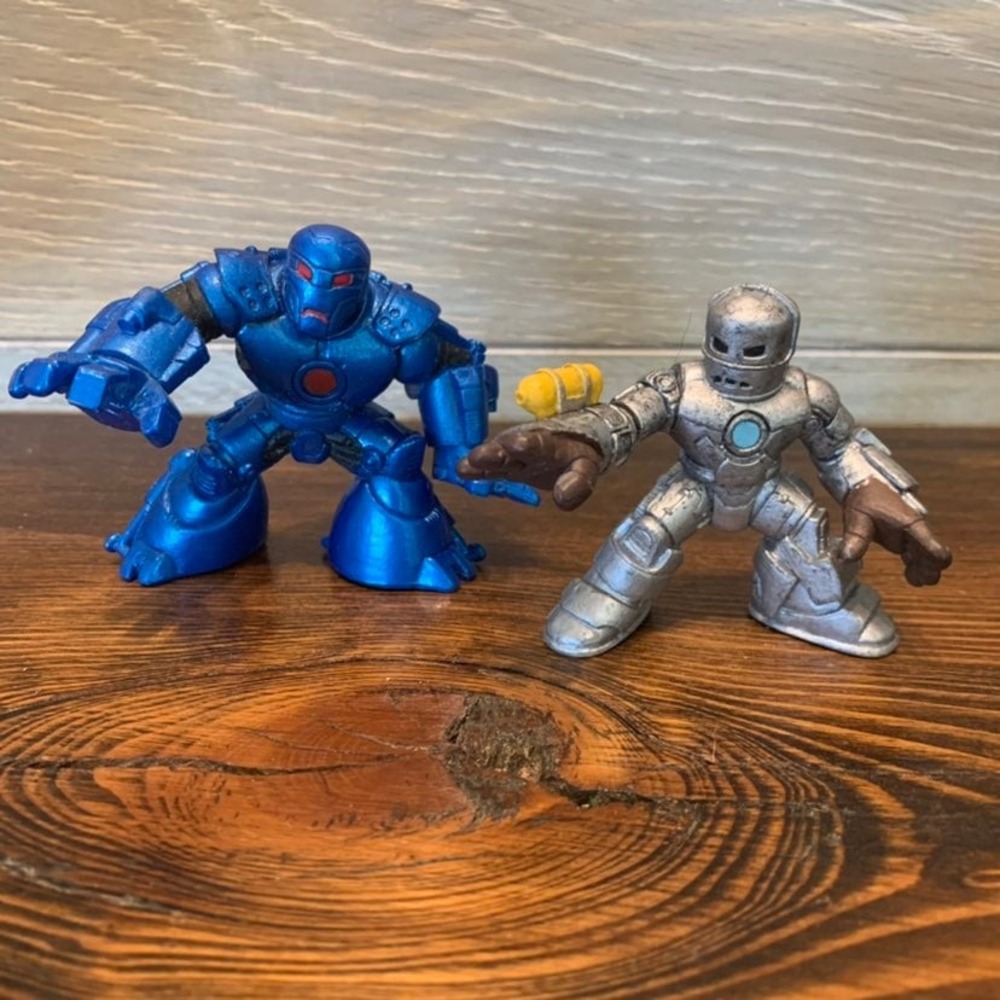 Marvel Super Hero Squad Lot Of‎ 2 Original Iron Man Mark 1 & Blue Iron Monger